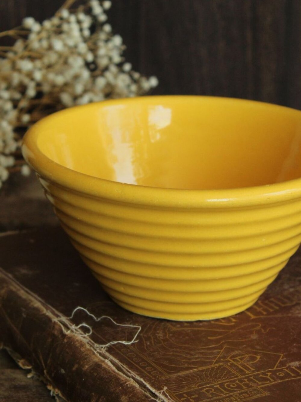 Vintage 1940s Bowl, Yellow Garden City Ringware #24, Retro Kitchen
